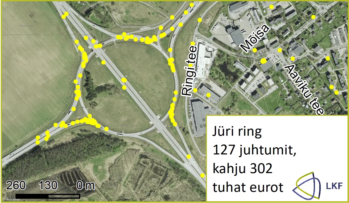 Vaata, millised on Harjumaa ja Tallinna avariiohtlikuimad kohad