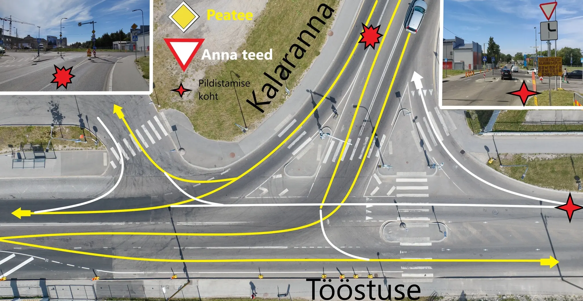 Liiklusjärelevalvekeskus selgitab lahti liikluskorralduse muudatust Tööstuse/Kalaranna ristmikul
