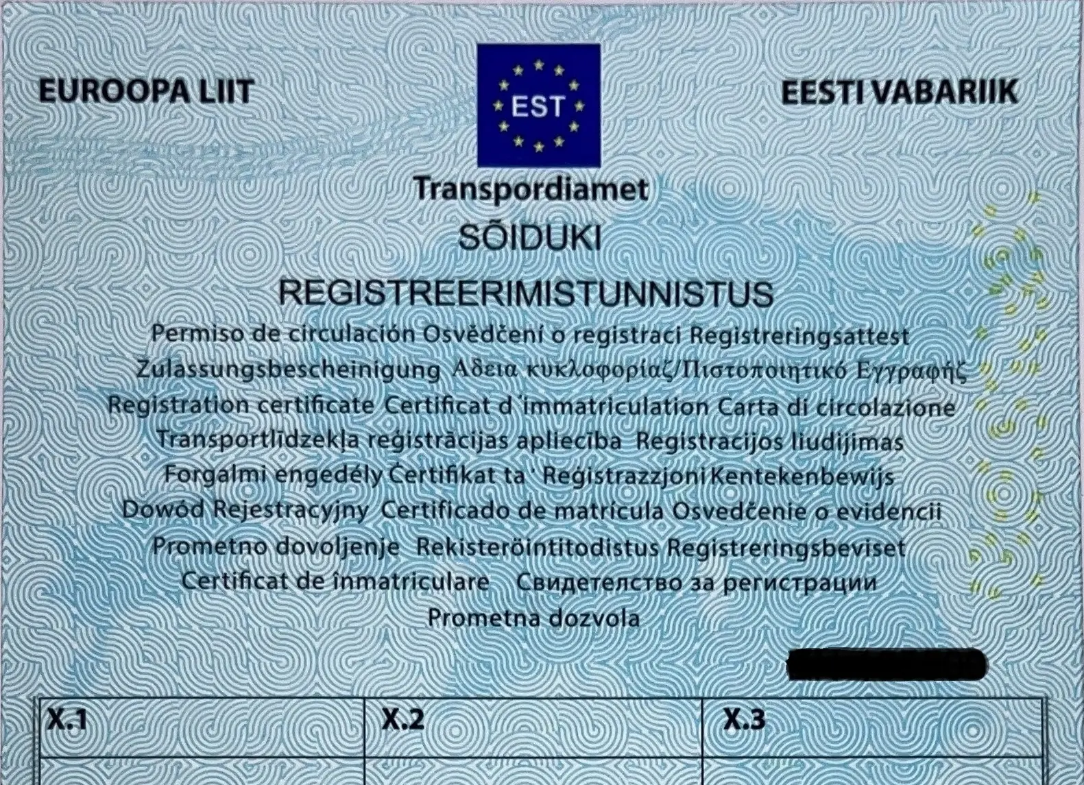 Sõidukite registreerimistunnistused saavad uue kujunduse