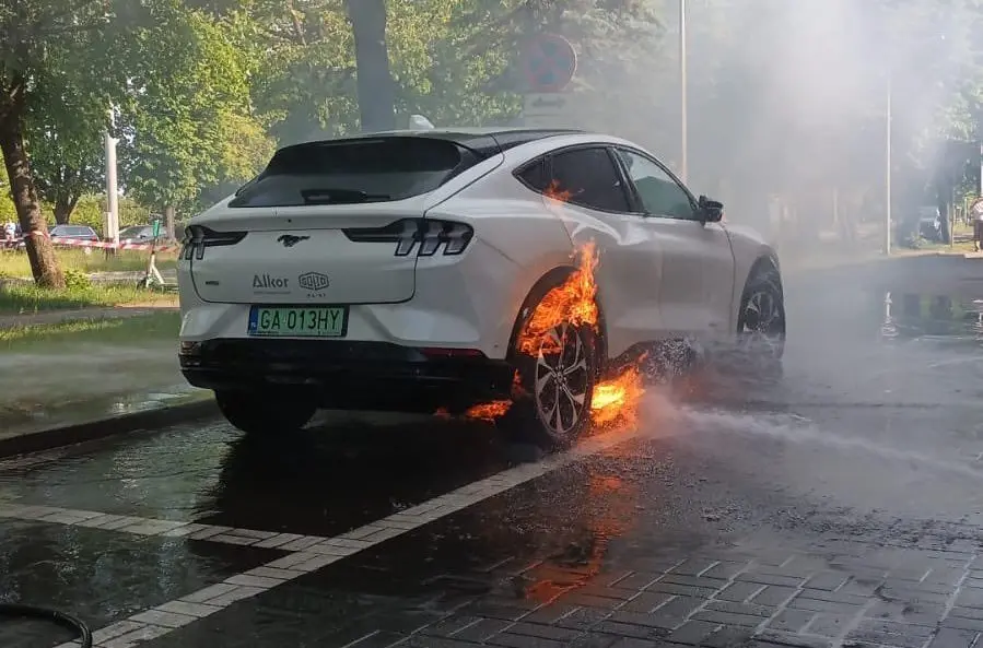 Põlema süttinud Ford Mustang Mach-E kustutamiseks kulus kaks tundi